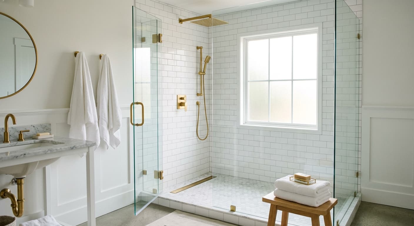 Walk-in glass shower