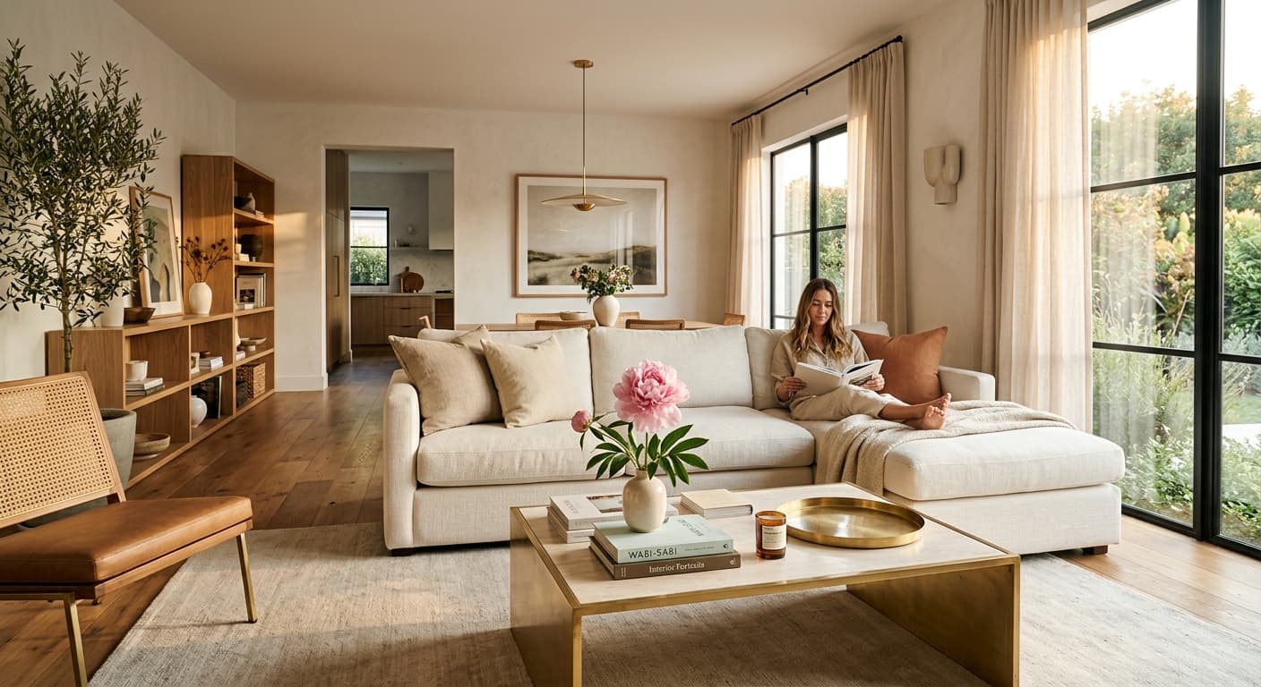 Sun-flooded living room
