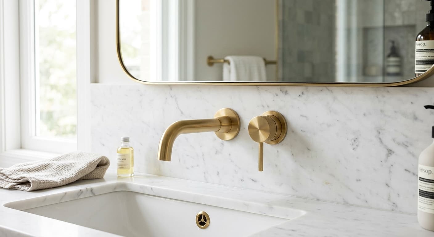 Brass fixtures, no streaks
